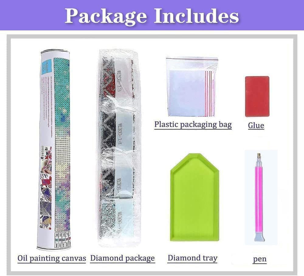 Christmas Diamond Painting Kits for Adults - Christmas Train Diamond Art Kits for Adults Beginner, DIY 5D Full Round Drill Diamond Painting Gem Art for Home Wall Decor (14 x 14 Inch) Fotasmua