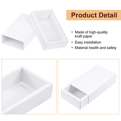 Zonon 30 Pieces Kraft Paper Drawer Box, Mini Crafts Cardboard Present Boxes for Business and Soap Jewelry Candy Weeding Party Favors Present Packaging Boxes (White)