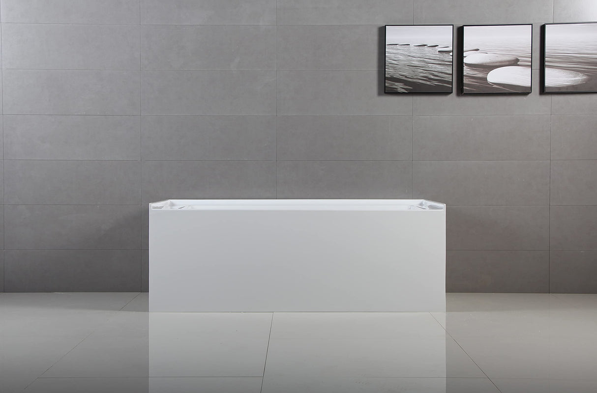 Aqua Eden VTAP603222R 60-Inch Acrylic 3-Wall Alcove Tub with Right Hand Drain Hole, White Kingston Brass