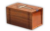 Handcrafted Wooden Urns for Ashes | Cross Engraved Rosewood Urn for Human Ashes | Funeral Pet Urns for Dogs Ashes Large 200 Cubic Inches with Bottom WoodArtSupply