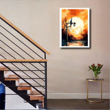 MaiYiYi Basketball Frame Diamond Painting by Numbers, 5D Full Round Drill Sun Basketball Frame Crystal Diamond Painting Set for Adult Beginner Home Wall Art Decor (30X40 CM) MaiYiYi