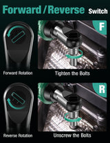 KIMO 20V Cordless Ratchet Wrench 3/8 Set, 89 Ft-lbs 400 RPM Electric Ratchet Wrench, 2x2.0Ah Li-Ion Battery, Fast Charger, Electric Wrench Set w/ 7 Sockets, 3/8" to 1/4" Adapter, 3-Inch Extension Bar K I M O.