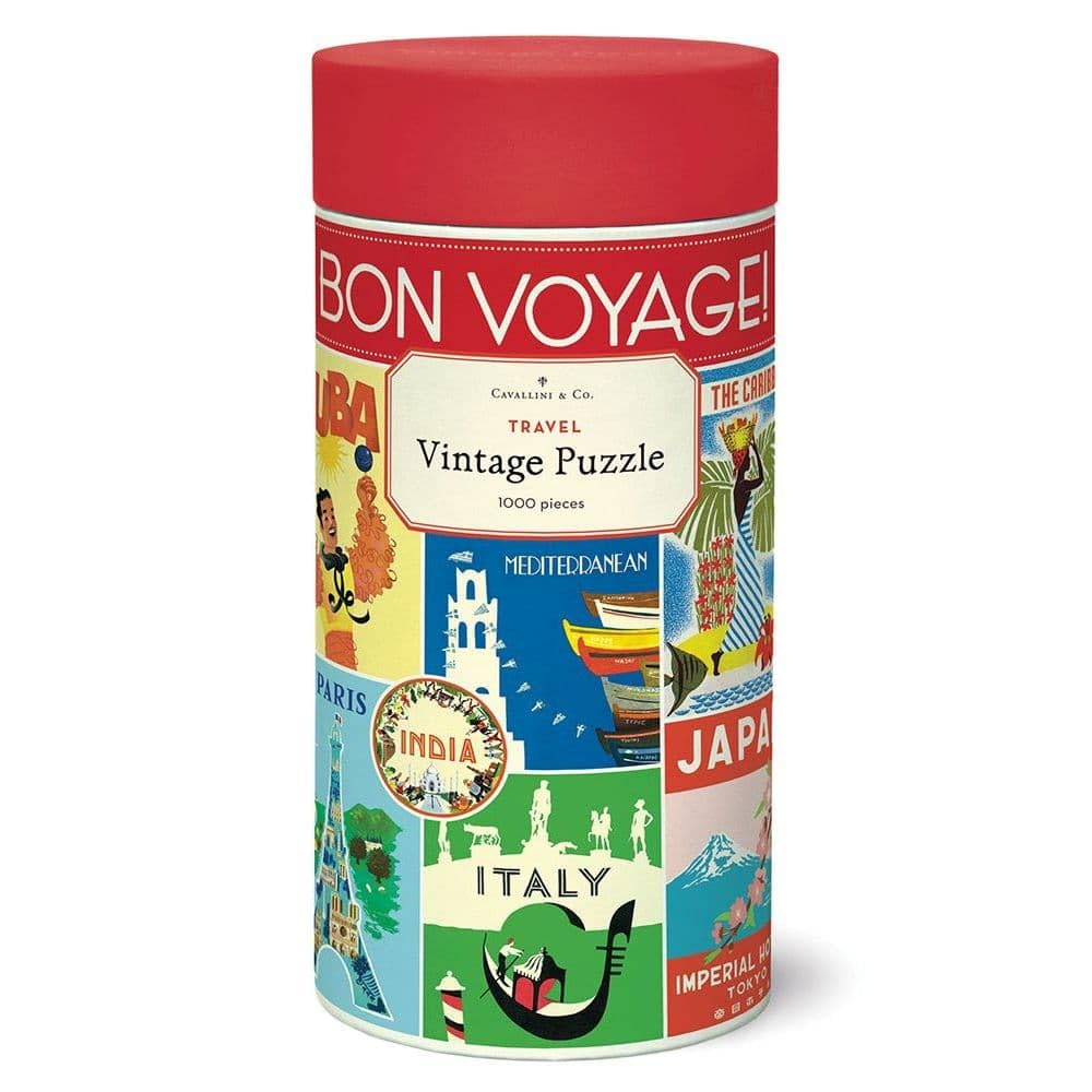 Cavallini 1000 Piece Puzzle, Vintage Travel (PZL/TRV) Cavallini