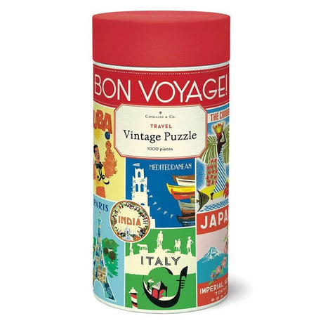 Cavallini 1000 Piece Puzzle, Vintage Travel (PZL/TRV) Cavallini