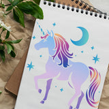 Unicorn Stencil for Painting 11.8 x 11.8 Inch Reusable Plastic Unicorn Template for Painting on Wall Wood Furniture Fabric Canvas, DIY Craft Stencil DOODLREAM