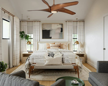 MINKA-AIRE F905L-DK Artemis XL5 62 Inch Ceiling Fan with LED Light and DC Motor in Distressed Koa Finish MINKA-AIRE