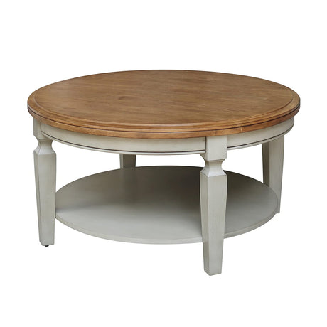 International Concepts Vista Round Hickory Stone Coffee Table IC International Concepts