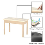 HEXANT Duet Piano Bech with Storage, Solid Wooden Keyboard Bench with PU Leather Padded Cushion for Musical Instrument, Keyboard, Vanity Stool HEXANT