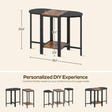 YATINEY Nesting Coffee Tables, End Tables Set of 3, Industrial Small Stacking Side Table, Wooden Nesting Tables, Multiple Combination Options, for Living Room, Office, Rustic Brown and Black ET33BR YATINEY