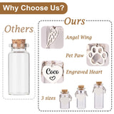Signifyule Personalized Pet Memorial Bottle for Pet Hair,Keepsake for Dog Hair with Heart Shape Custom Pet Name Glass,Pet Fur Memorial Fur,Pet Loss Memory Signifyule