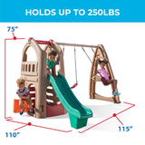 Step2 Naturally Playful Adventure Lodge Play Center with Glider, Kids Outdoor Playset, Two Tier Backyard Playground Set, Slide, Swings, Outside Jungle Gym, For Children 3-8 Years Old Step2