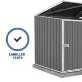 Absco Pool Pump Cover - Versatile Horizontal Storage Shed | 5 x 5 ft | Easy Assembly | Woodland Gray | Ideal for Pool, Trash Cans, Garden & Pool Equipment | SNAPTiTE Assembly System | Safety Features ABSCO