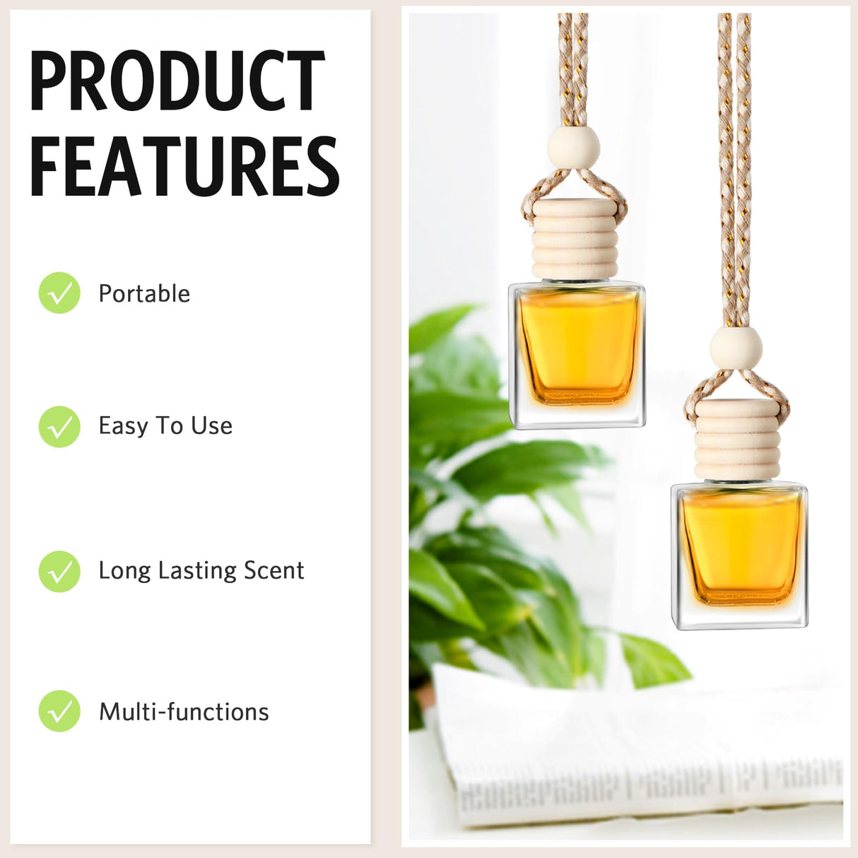 BBTO 100 Pcs Car Air Fresheners Diffuser with Wooden Cap Empty Aromatherapy Diffuser Clear Car Fragrance Holder Pendant Hanging Perfume Fresheners Bottles for Car Decor (Clear,Cube) BBTO