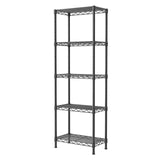 SINGAYE 5 Tier Shelf Wire Shelving Adjustable Storage Shelves Rack Standing Units for Kitchen Closet Laundry Bathroom Organizers Metal Pantry Narrow Mesh Gaps 10" D x 16" W x 55" H Black SINGAYE