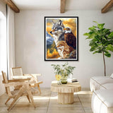 Bimkole 5D Diamond Art Kits for Adults Wolf, Full Drill DIY Rhinestone Embroidery Set Paint with Diamonds Art Eagle by Number Kits Cross Stitch Home Wall Craft Decor 12x16 Inch Bimkole