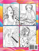 A Music Lover Adult Coloring Book: Cool Music Themed Coloring Book for Adults for Stress Relief and Self Care WoodArtSupply
