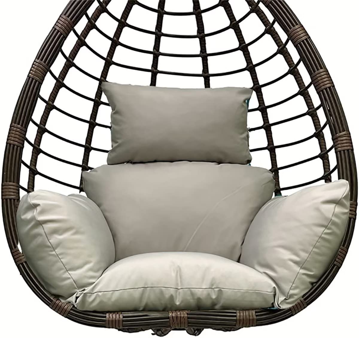 Yefound Hanging Basket Seat Cushion Egg Chair Cushion Waterproof Hanging Chair Cushion with Headrest Light Grey Yefound