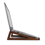 S&A WOODCRAFT Wooden Laptop Stand, Portable Desk Laptop Holder for Tablet with Carry Pouch, Compact Travel Laptop Stand with Protective Silicone Pads, Suitable for Laptops and Tablets S&A WOODCRAFT