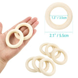 Unfinished Wooden Rings for Craft, Natural Wood Rings Without Paint for Pendant Connectors, Jewelry, DIY Making, Crafts & Home Decor (55mm, 20 Pack) yuntop