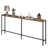 MAHANCRIS Console Table, 70.9" Narrow Long Sofa Table, Entryway Table, Industrial Sofa Table, Behind Couch Table, for Hallway, Living Room, Sturdy and Stable, Easy to Assemble, Rustic Brown CTHR18001Z MAHANCRIS