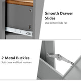 Tilt Out Trash Cabinet, Freestanding Wooden Kitchen Trash Recycling Cabinet with Drawer & Removable Cutting Board, Dog Proof Trash Can Cabinet, Grey Gitua