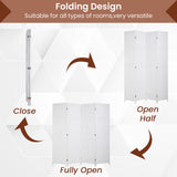 Room Divider Wall Divider 6FT 4 Panels Wood Mesh Hand-Woven Indoor Room Screen Folding Portable Partition Screen, White Dopinmin