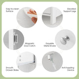 Giantex White Freestanding Storage Cabinet with Drawer and Adjustable Shelf for Bathroom and Living Spaces Giantex