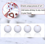 60 Pieces 18mm White Wood Beads for Handmade Crafts, Round Wooden Beads Bulk with 4mm Hole for for Farmhouse Garland,/ Craft Making woodeni