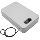 Sgorlds Gun Safe for Pistol, Portable Handgun Lock Box with Combination Lock, Pistol Safe for Car, Home, Travel, 11.5" x7.5" x2.5", Gray Sgorlds