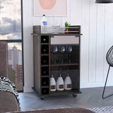 Bar Cart,Serving Cart,Drink Cart,Six Wine Cubbies, Carbon Espresso Finish ieikq