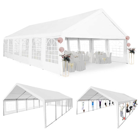 Party Tent 20x40Ft Heavy Duty Outdoor Canopy Tent Carport Gazebo Wedding Tent Carport Event Shelter Large Canopy Tent with Storage Bags SAILARY