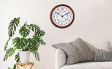 Bulova Daily Wall Clock, Model C4804 | Brown Cherry Finish | Modern Design | Large Easy-to-Read Numerals | Quartz Movement | Battery Operated Bulova