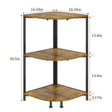 keomaisyto Coffee Bar Cabinet, 3-Tier Corner Coffee Stand with Storage Shelf & 16.34" Countertop, Rustic Wood Coffee Bar Station with Adjustable Feet for Kitchen/Entrance/Living Room/Dining Room keomaisyto