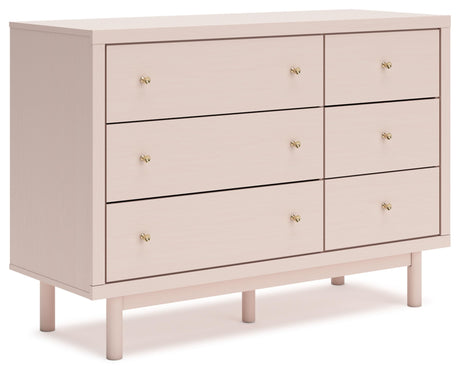 Signature Design by Ashley Wistenpine Modern 6-Drawer Dresser with Safety Stop, Pink Signature Design by Ashley