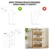 ROMMAK Shoe Cabinet for Entryway with 3 Flip Drawers, 3 Tier Freestanding, Slim Narrow Shoe Organizer Cabinet for Entryway, Hallway, Living Room (Natural Wood) ROMMAK