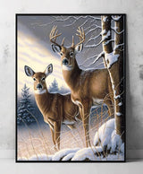 Puraikcmi DIY 5D Diamond Painting Kits Full Drill Round Diamonds Rhinestone Embroidery for Wall Decoration (Deer) Puraikcmi