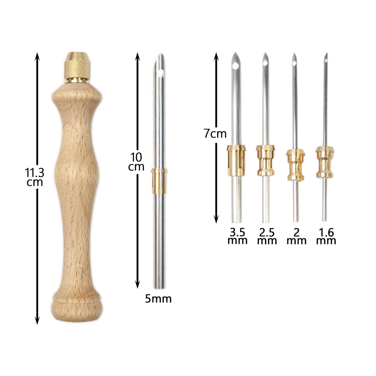 Lampstop Punch Needle Kit 1.6mm-2mm-2.5mm-3.5mm-5mm Metal Tubes Wooden Punch Needle Tool for Beginner Embroidery Floss Cross Stitching Lampstop