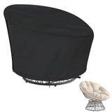 Iptienda Papasan Chair Cover, 40inch Waterproof Egg Chair Cover with Zipper for Wicker Oversized Papasan Chair/Bowl Chair, Black-40"W x 40"D x 36"H Iptienda