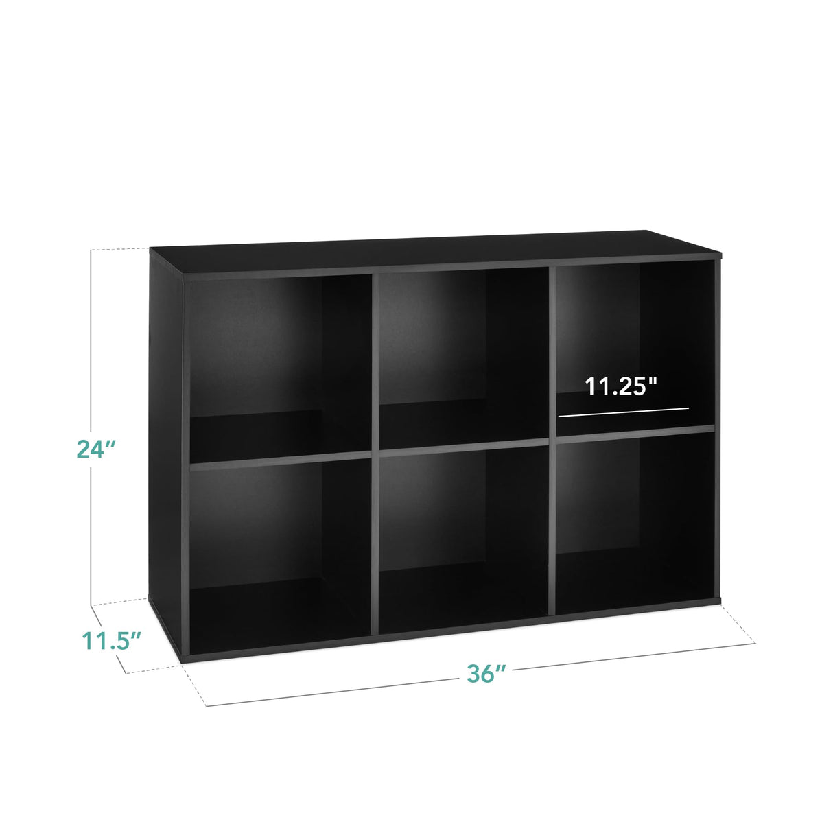 Best Choice Products 6-Cube Storage Organizer, 11in Shelf Opening, Bookcase, Display Shelf, Customizable w/ 3 Removable Back Panels – Black Best Choice Products