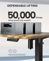 ErGear Height Adjustable Electric Standing Desk, 63 x 28 Inches Sit Stand up Desk, Memory Computer Home Office Desk (Vintage Brown) ErGear