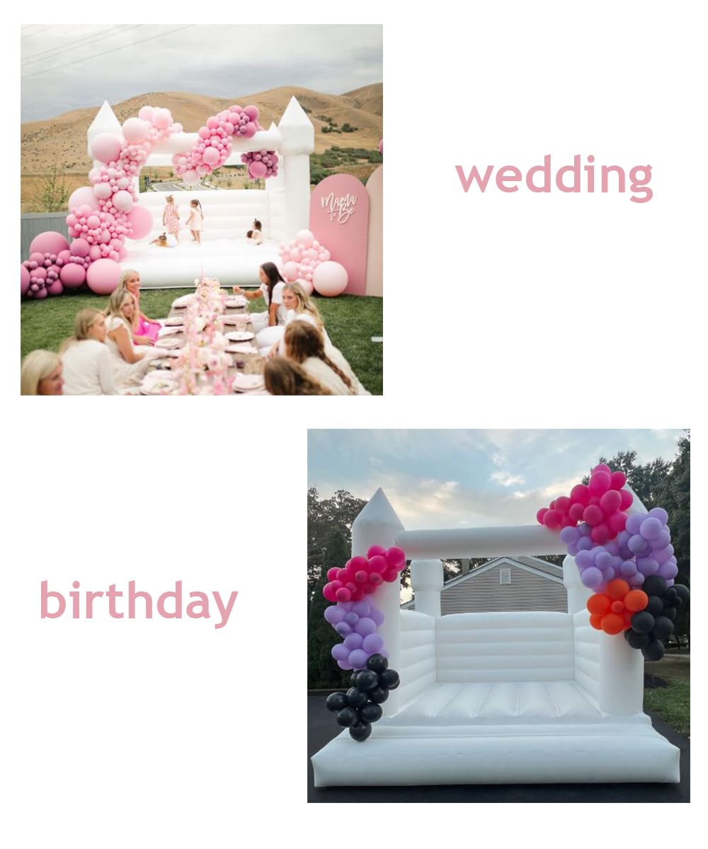 White Bounce House for Kid Adult Commercial -(100% PVC),(750w Blower), Large Inflatable Bouncy Castle for Wedding, Birthday Party Decor,13.5x11.5x10FT Inflantteble