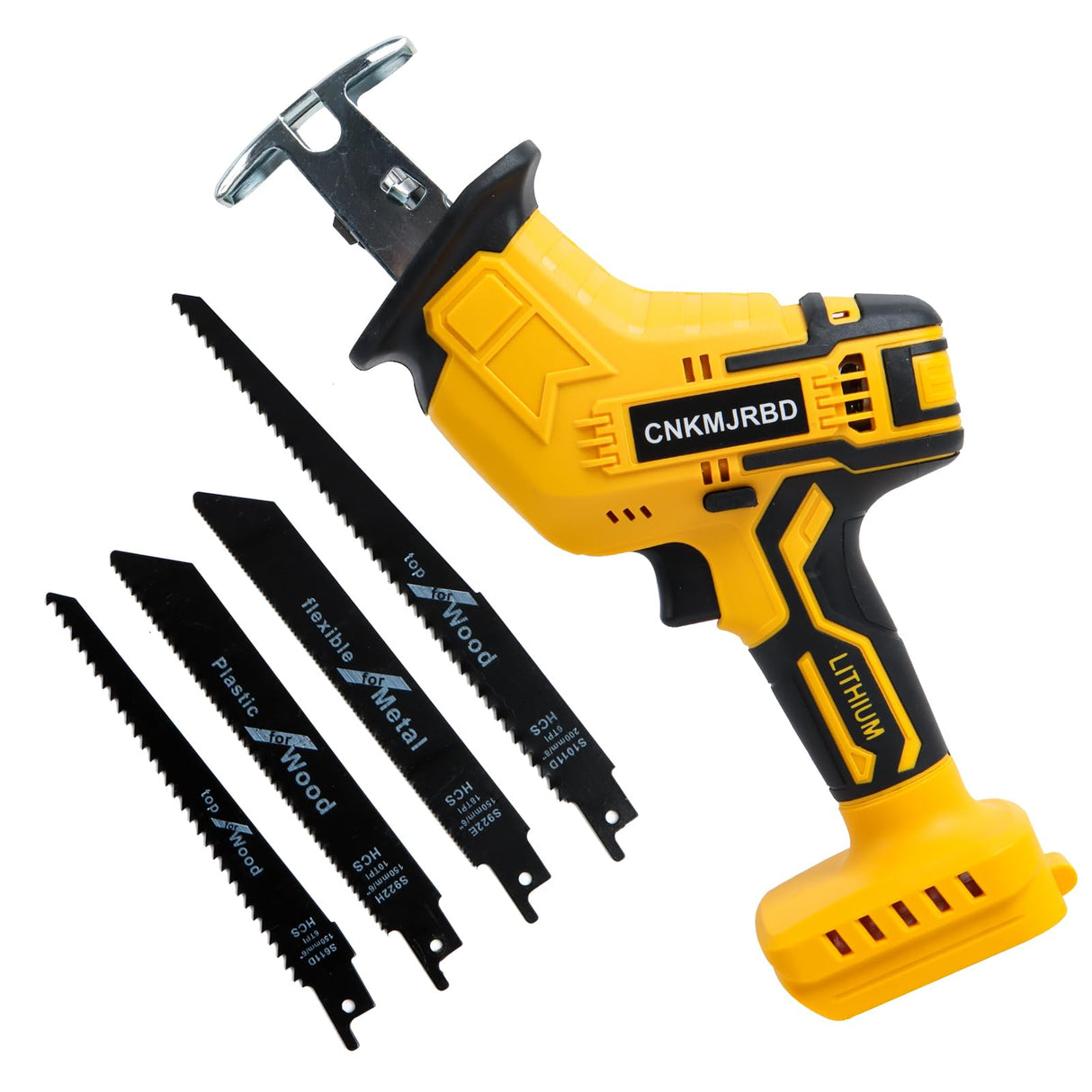 Cordless Reciprocating Saw Compatible With Dewalt 20V Max Battery(NO Battery), Power Recipro Saw,0-3000 SPM Variable Speed, Tool-free Blade Change, 4 Blades Kit for Wood/Metal/PVC Cutting CNKMJRBD