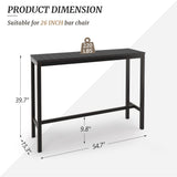 Cozyman Outdoor Bar Table, 55" Black Patio Bar Height Counter Table, Waterproof HDPS Slatted Top, Weather Resistant, Hot Tub, Balcony, Yard, Indoor or Outdoor Use Cozyman