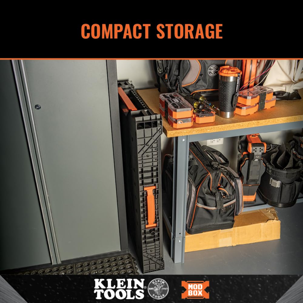 Klein Tools 54410MB MODbox Work Bench, Folding Work Table, Portable Workstation, 1000-Pound Capacity, Compatible with MODbox Rail System Klein Tools