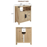 Minifeel Bathroom Floor Cabinet, Adjustable Shelf, Barn Doors, Farmhouse Bathroom Storage Cabinet for Kitchen, Living Room (Natural Oak) Minifeel