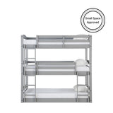 DHP Phoenix Triple Bunk Bed, Twin Size, Grey DHP