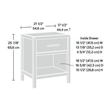 Sauder Pacific View 1-Drawer Night Stand, L: 21.5" x W: 17.48" x H: 25.83", Prime Oak finish Sauder