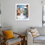 Winter Village Paint by Numbers Kit for Adults - DIY Snowy Houses and Street Scene Painting on Canvas 16x20 Inch, Acrylic Paint Set, Suitable for Beginners, Art for Home Decoration or Gifts DecorFriday