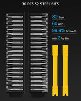 STREBITO 3.7V Mini Electric Screwdriver, 42-in-1 Precision Electric Screwdriver Kit, 36 S2 Magnetic Bits, Mini Power Screwdriver with Display, Electric Screwdriver Cordless for Electronic Laptop Phone STREBITO