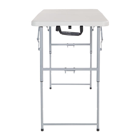 Office Star Resin Multipurpose Rectangle Table, 4-Feet Long, Height Adjustable, Center Folding Table, Light Gray Office Star Products